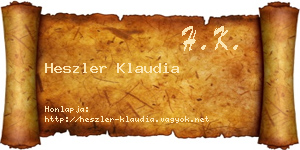Heszler Klaudia névjegykártya