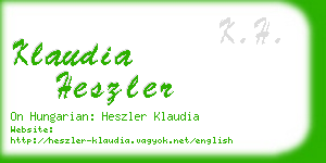 klaudia heszler business card